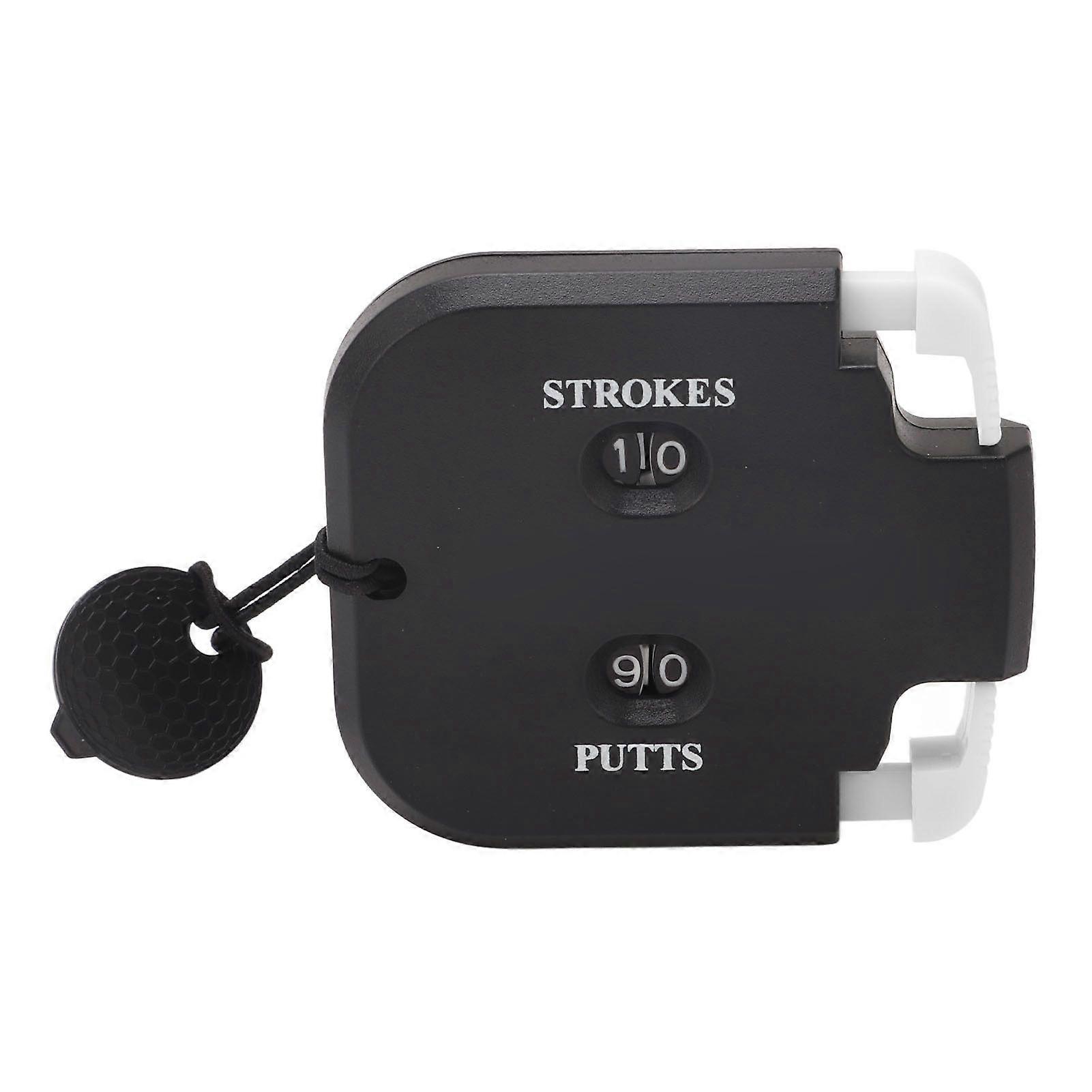 Golf Score Counter Plastic 2 Digits Stroke Putts Counting Clicker with Auxiliary Zeroing Function For 2 Players Black Body White Press