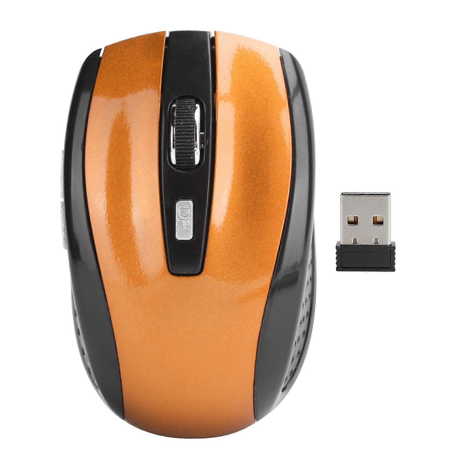 Wireless Mouse Notebook Computer Optical Gaming Accessories with Adjustable DPI 250HzOrange