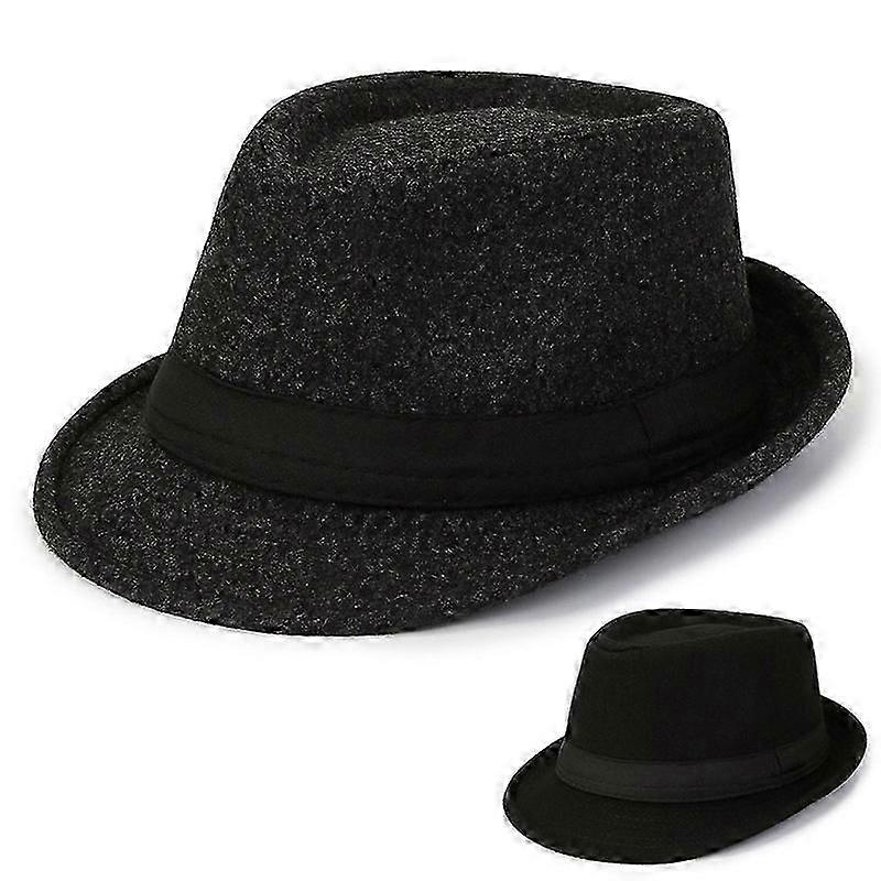 Wool jazz hat for formal events in black