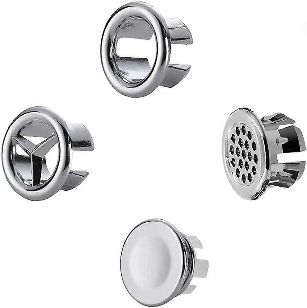 Sink Overflow Ring, Sink Overflow Rings Replacement Part for Bathroom or Kitchen Sink, Ternel, Pack of 4