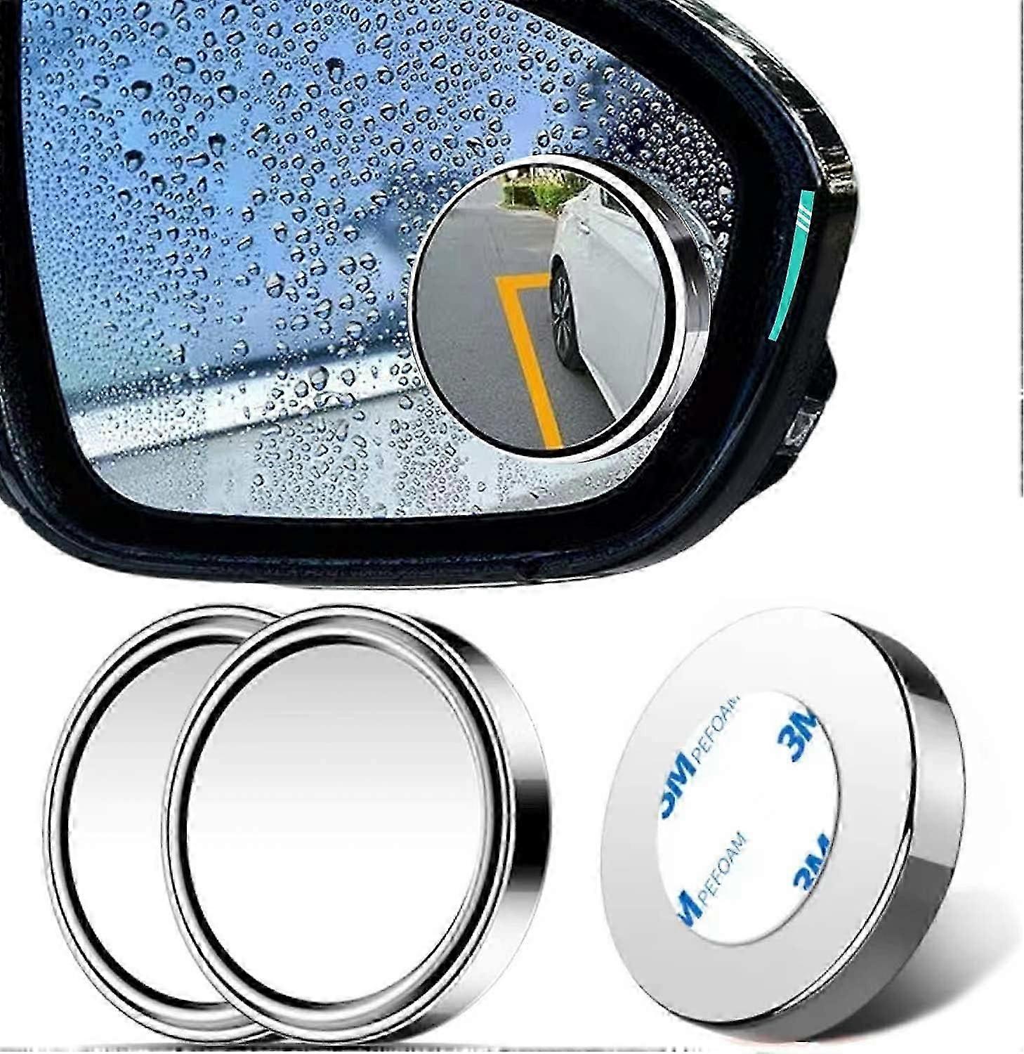Lot de 2 miroirs d’angle mort rotatifs à 360°, grand angle HD avec miroir d’angle mort auto-adhésif 3M Miroir d’angle mort à angle réglable