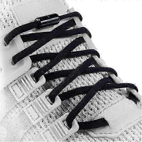 Elastic shoelaces for adults, children and the elderly, with two pairs of elastic shoelacesblack