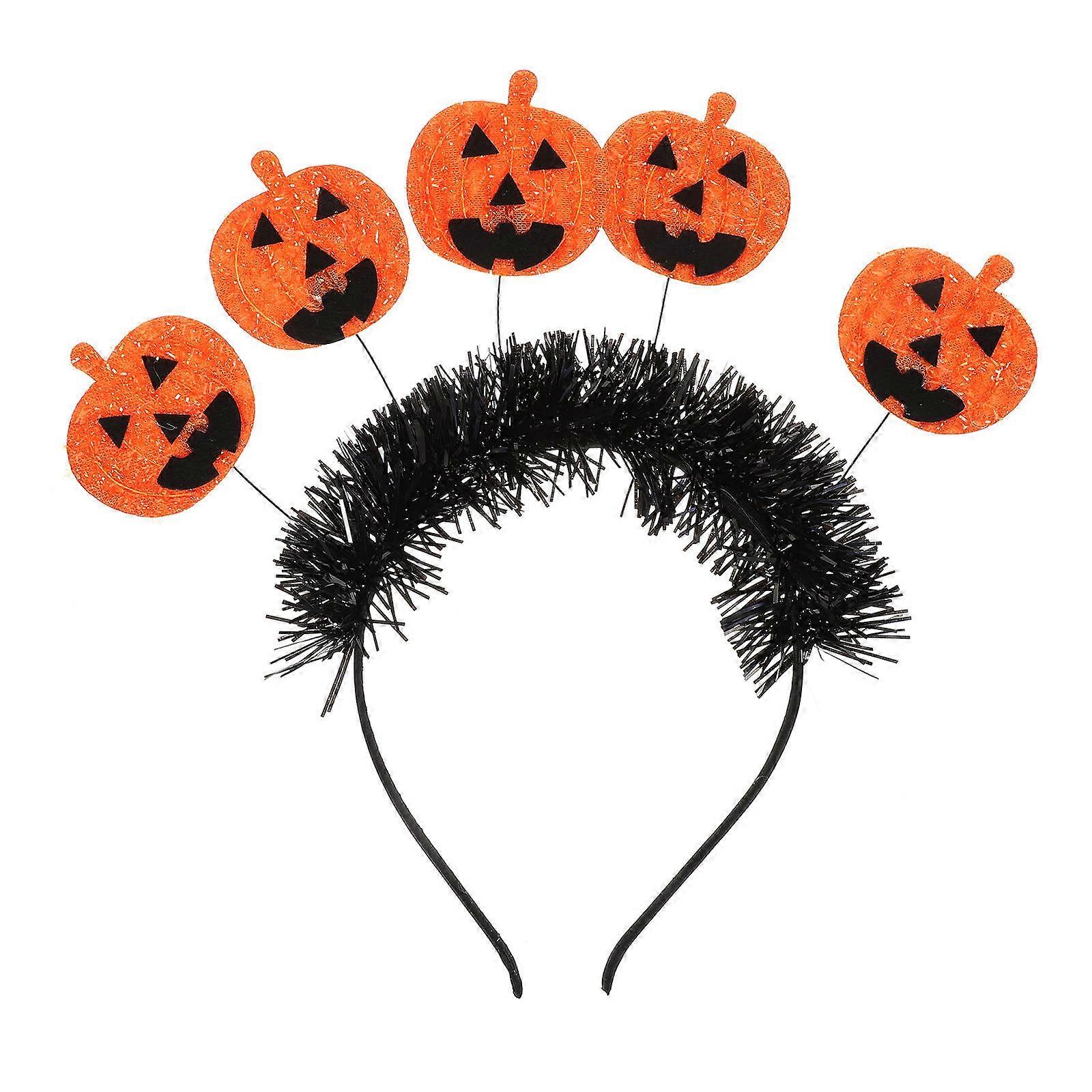 Pumpkin Headband for Halloween Party Favor Cosplay Performance Accessory Multi Color Fabric Plastic 1Set