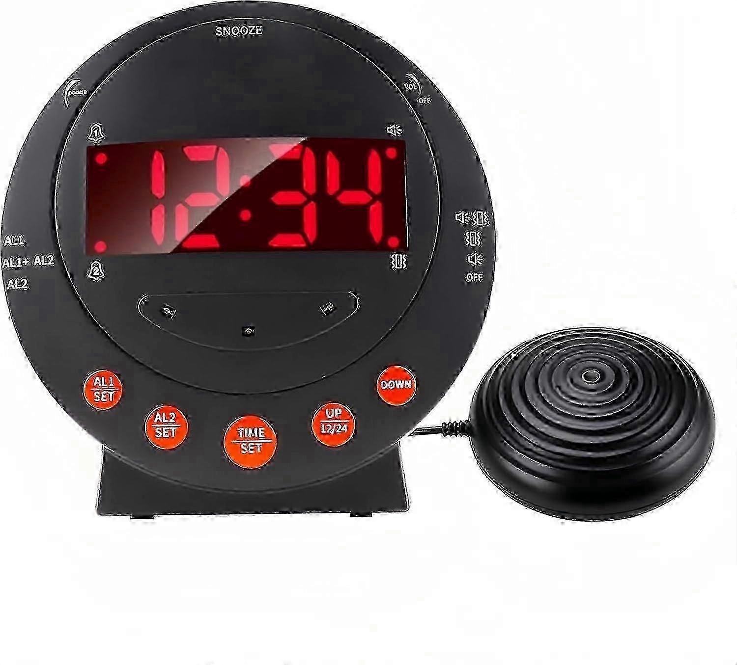 Sonic Boom Wecker, extra laut, vibrierender Doppelalarm, Bettschüttler, digital