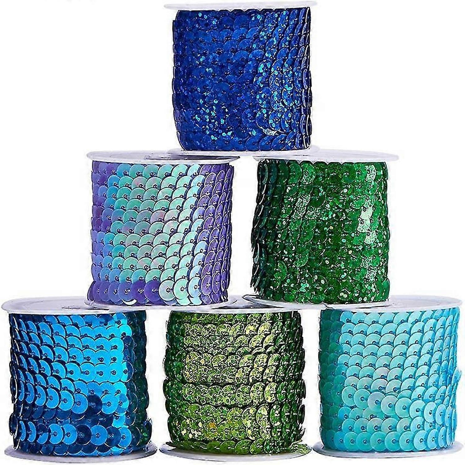 30 Yard Flat Sequin Strip 6mm 6 Colors Sequin Decorative Spool Sewing Sequin String