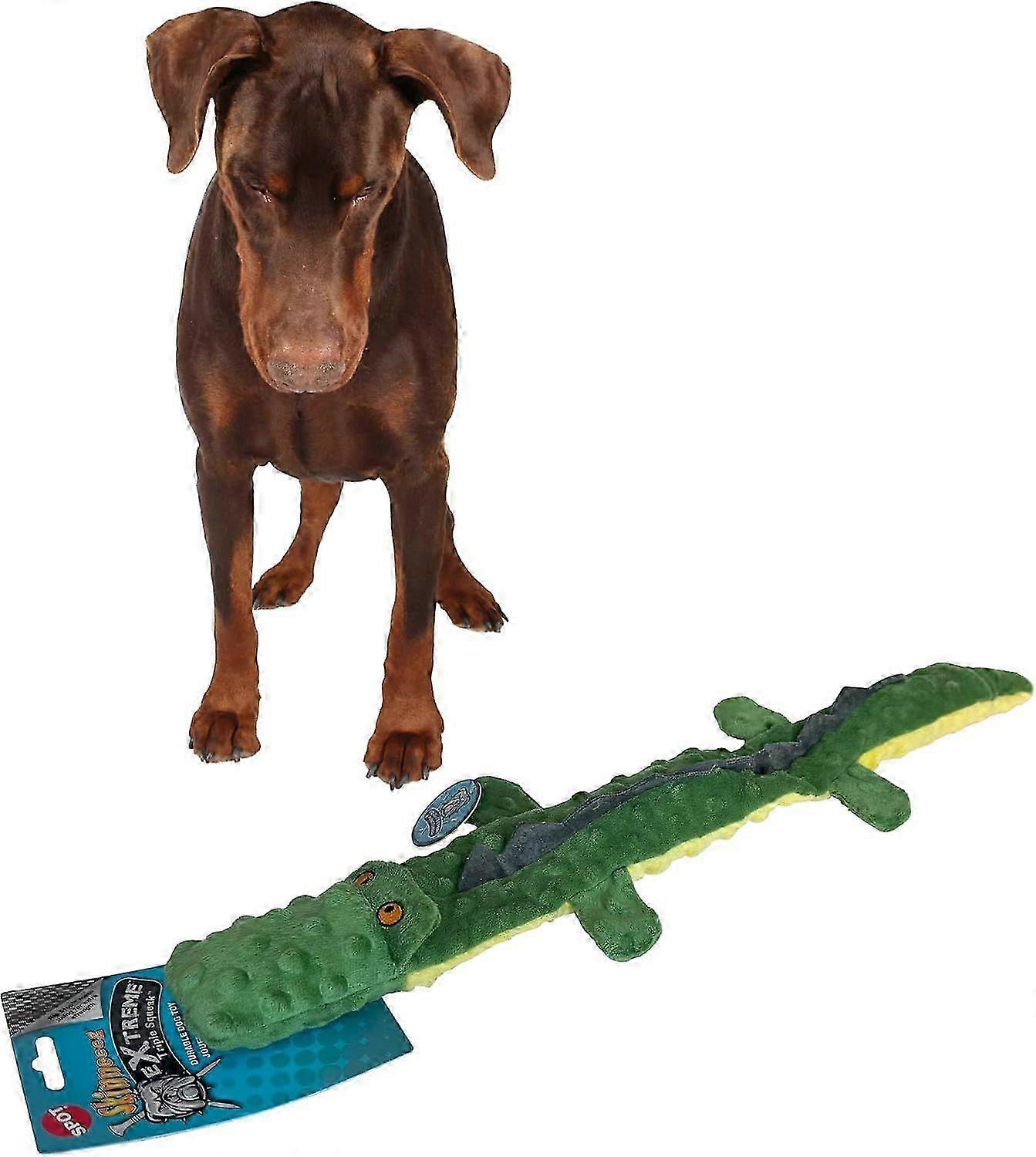 2025 Latest Model Ethical Pets Skinneeez Extreme 3 Squeaker Crocodile Stuffing