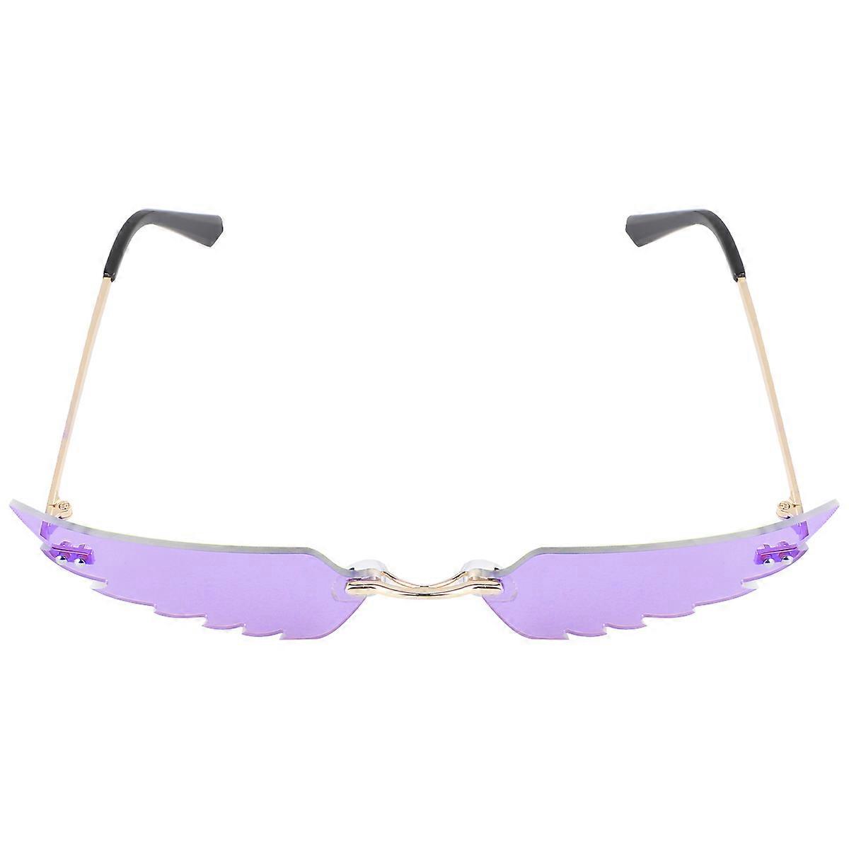 Angel Wing Shaped Sunglasses Fashion Party Props with Lightweight Metal and PC Frame Assorted Color