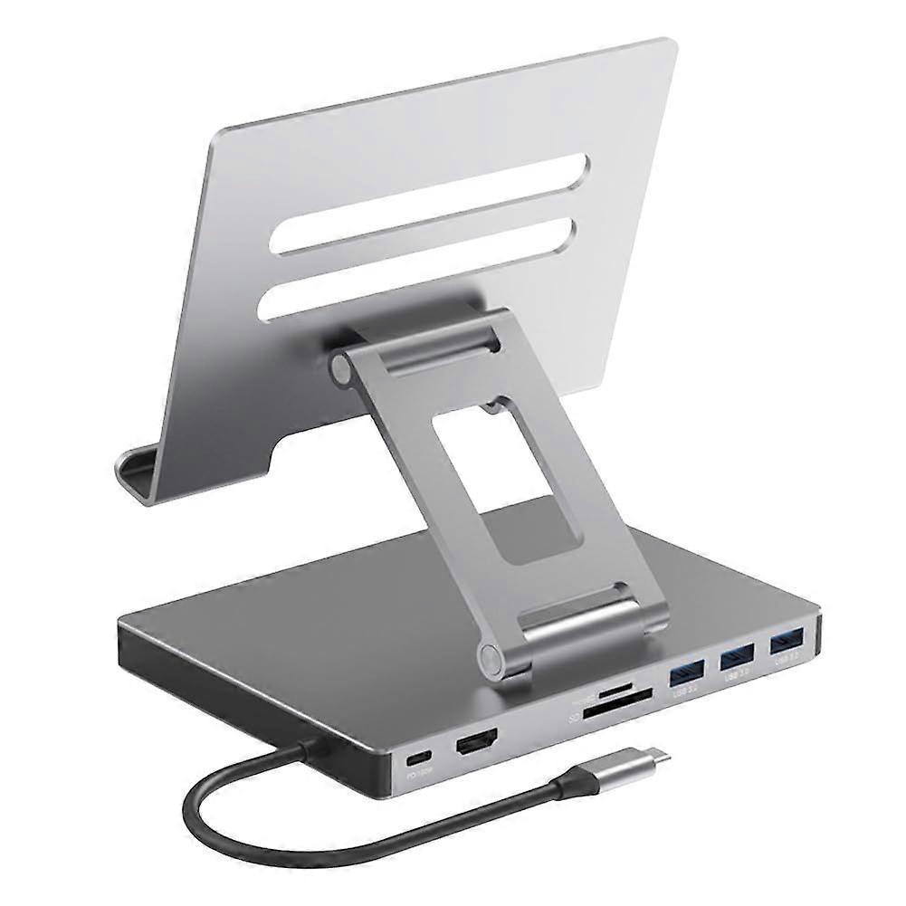 USB C Laptop Docking Station Stand HUB Aluminum Alloy Docking Station Laptop Stand HDMI-Compatible Stand USB C Docking Station PD USB3.0 4K 60HZ SD TF
