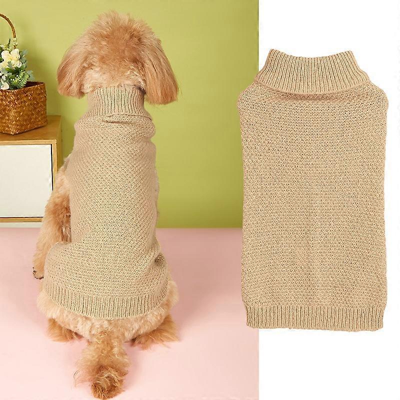 Pet clothes, medium and high collar, various knit sweaters, elastic and soft, classic solid color, sleeveless Teddy Poodle and Bichon sweate