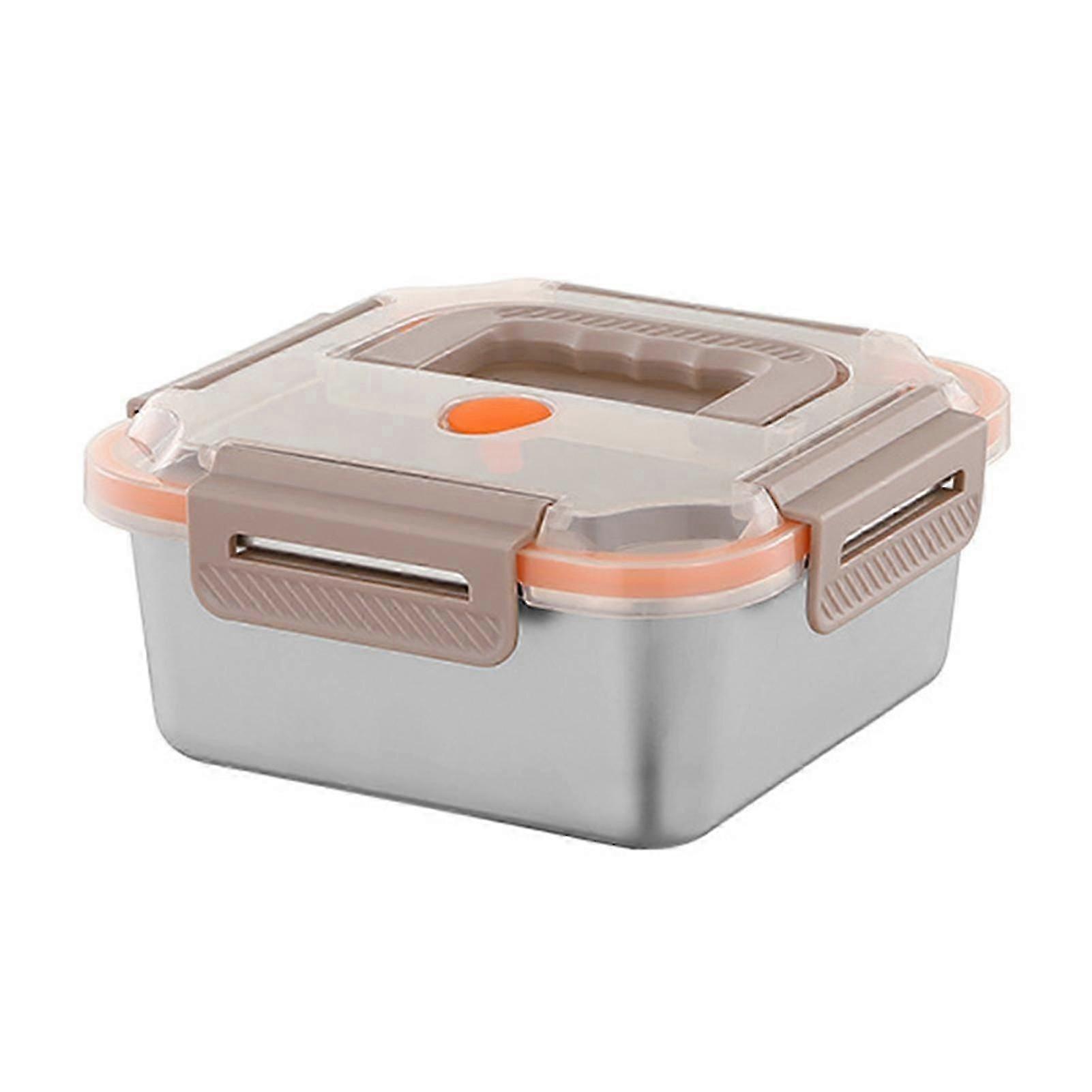 Portable Crisper Box with Handle Stainless Steel Food Container Stackable Large Fresh-Keeping Box