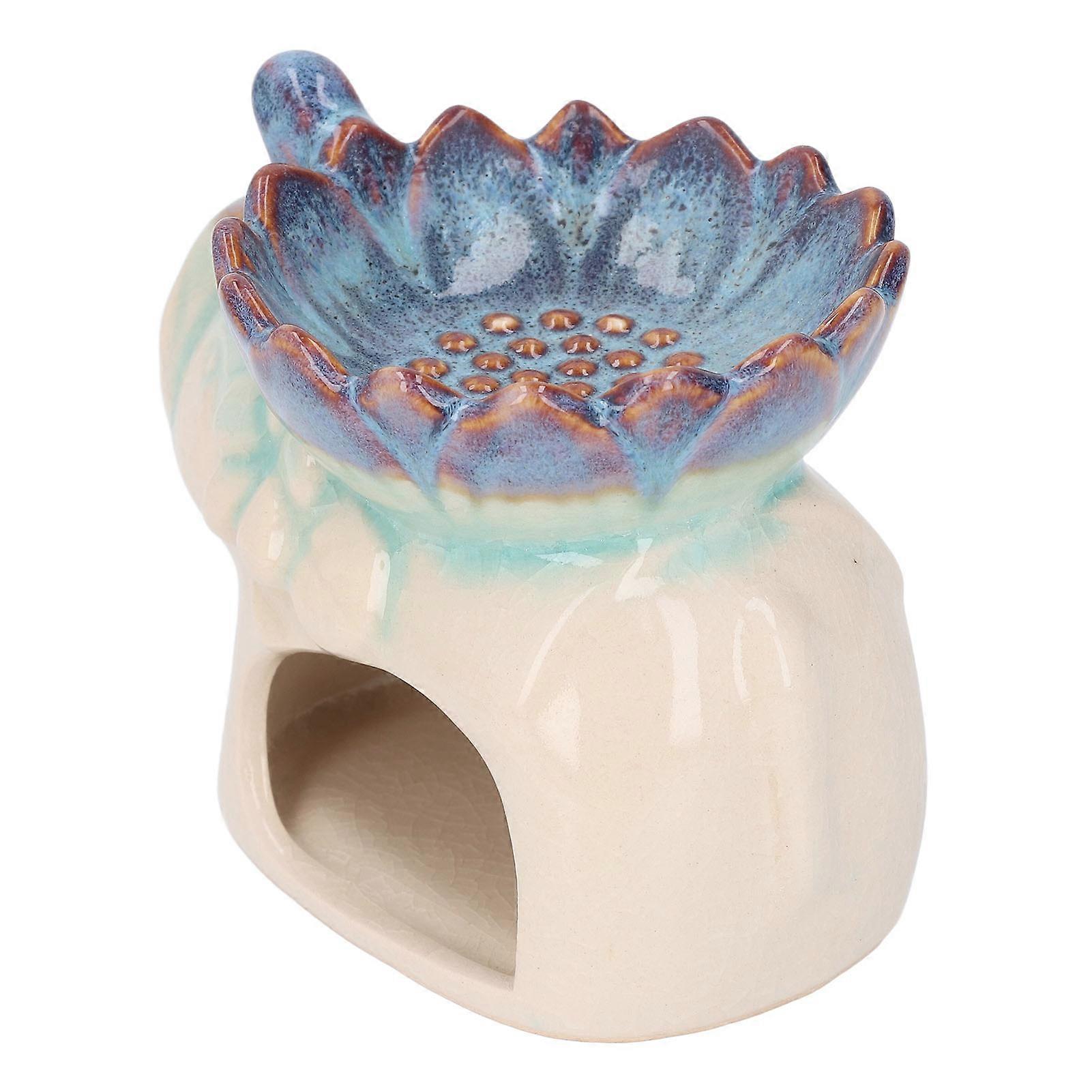 Elephant Ceramic Wax Warmer with Ice Crack Texture for Oils