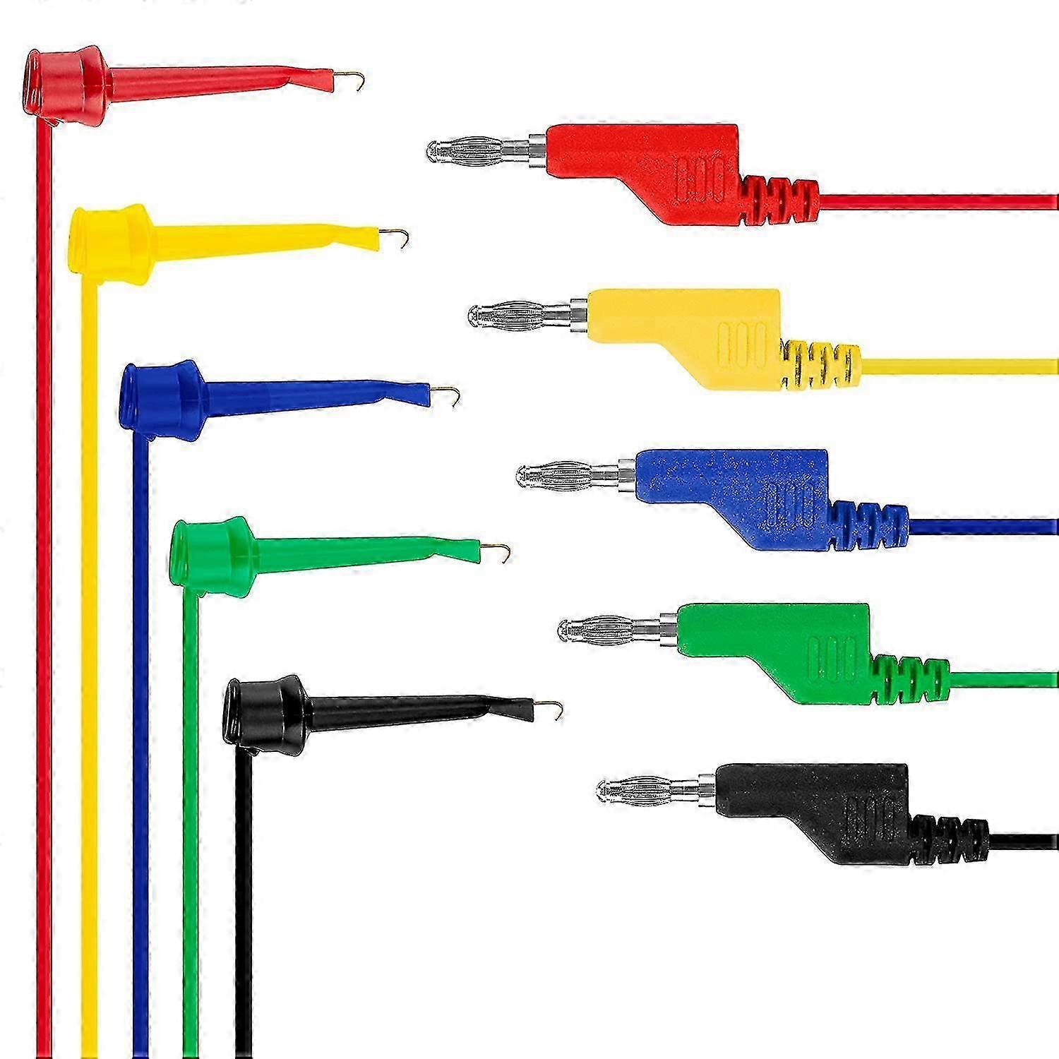 5pcs Stackable Banana Plug Test Leads 39 Inch 500V/5V Hook Wire Set