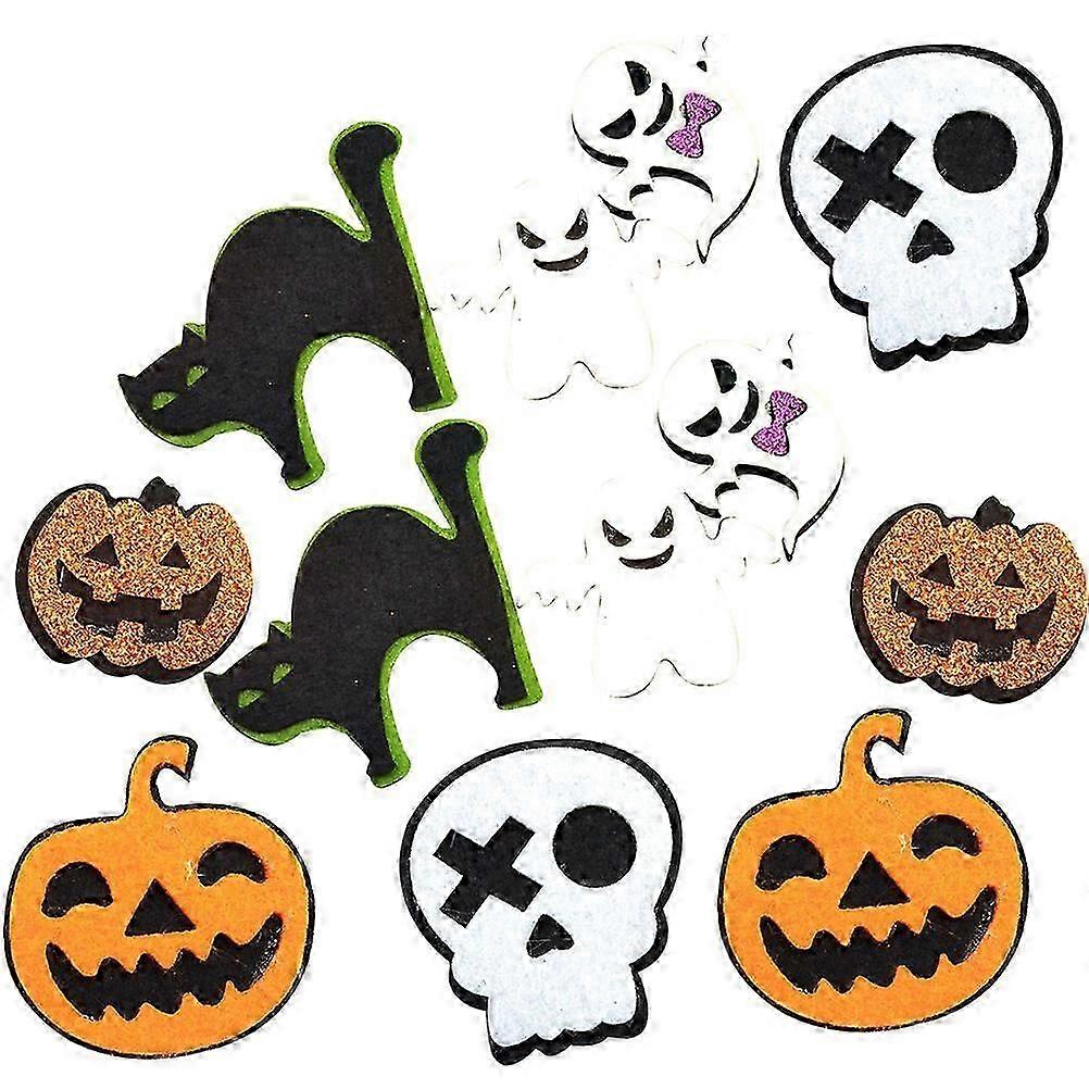Versatile 12Pcs DIY Felt Cloth Halloween Ornaments In Assorted Colors For Crafting And Costume Projects