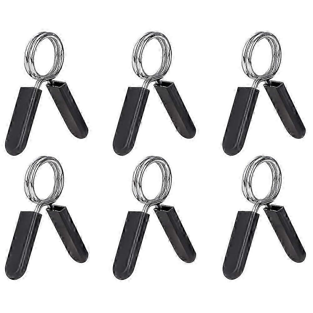 6 Pack 1 ίντσα (25 mm) Barbell Clip -Περιλαίμια ελατηρίου αλτήρα για Standard Weight Bar, Working Out, Str