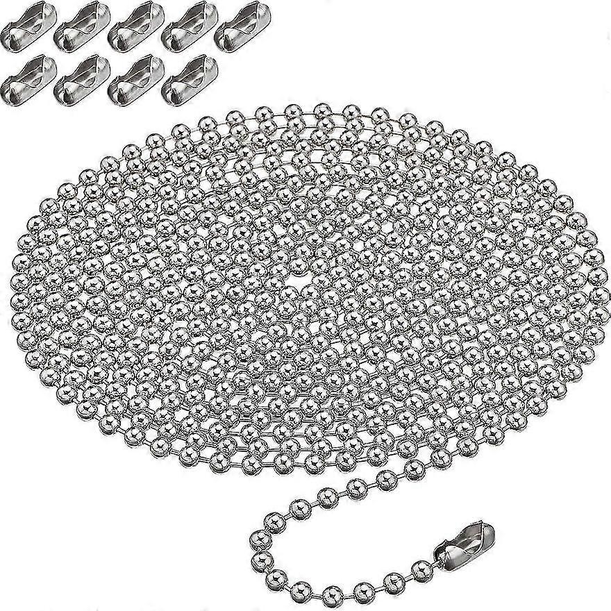 Beaded ball pull chain extender 10 feet for window blinds roller shade replacement with 10 connectors