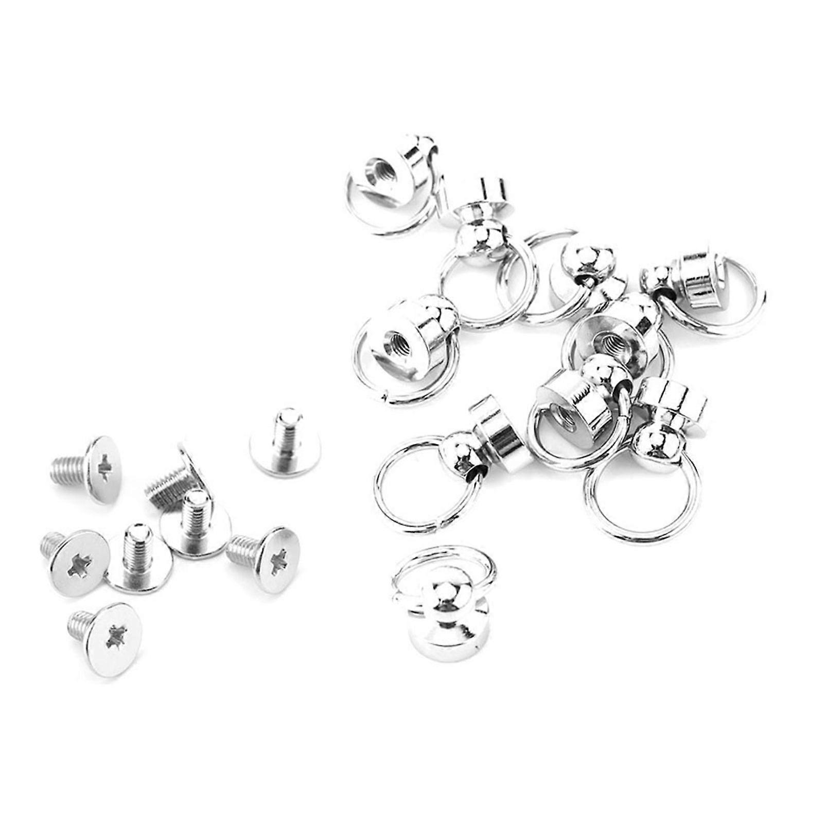 10pcs Brass Rivet Studs Screw Back Round Ring Head Leathercraft Parts