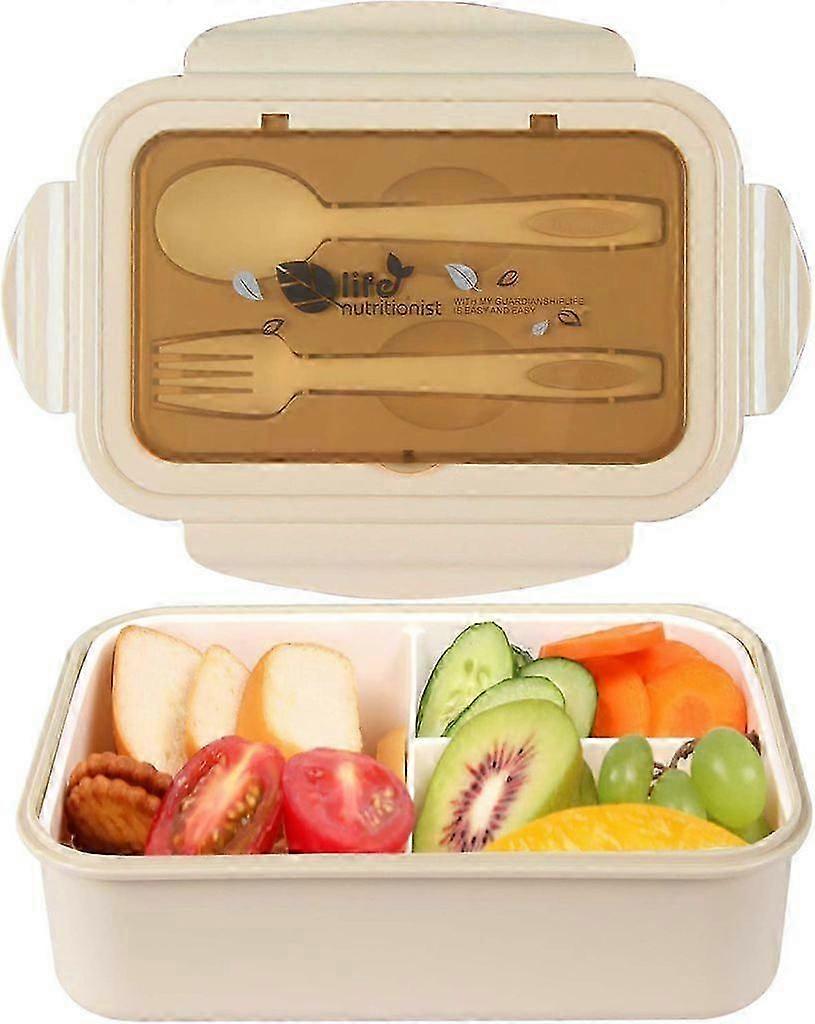 Leakproof Lunch Box with 3 Compartments & Cutlery