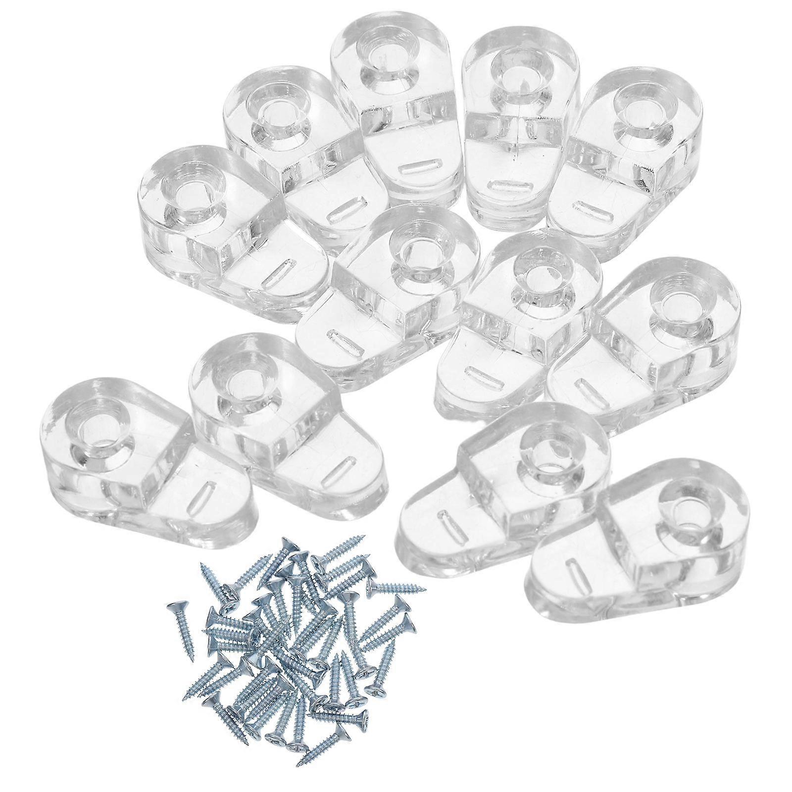 Glass Retainer Clips for Cabinet Doors Plastic Transparent 90Pcs Pack