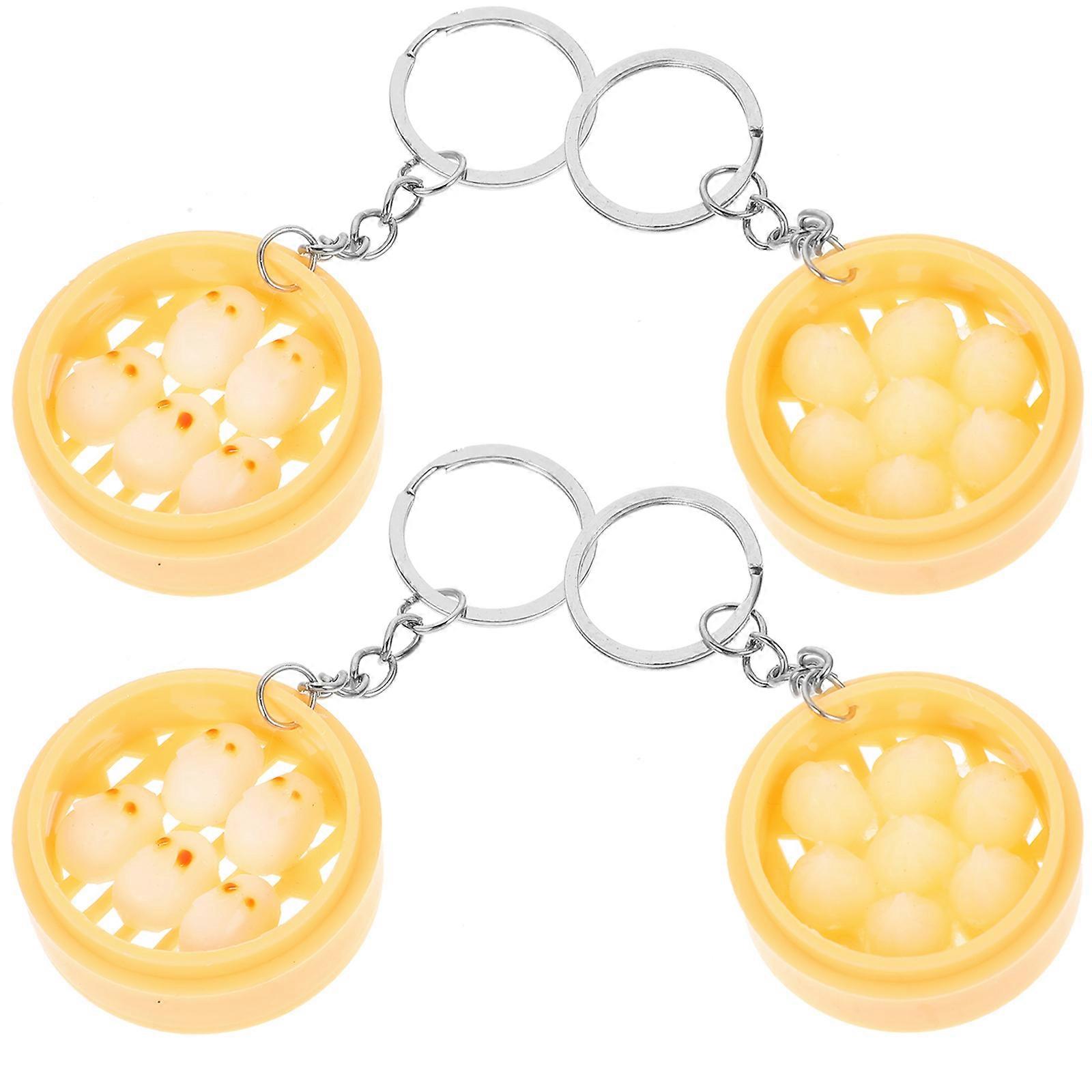 Food Keychain Simulation Food Keychain for Holding Use 4Pcs Mini Keychains