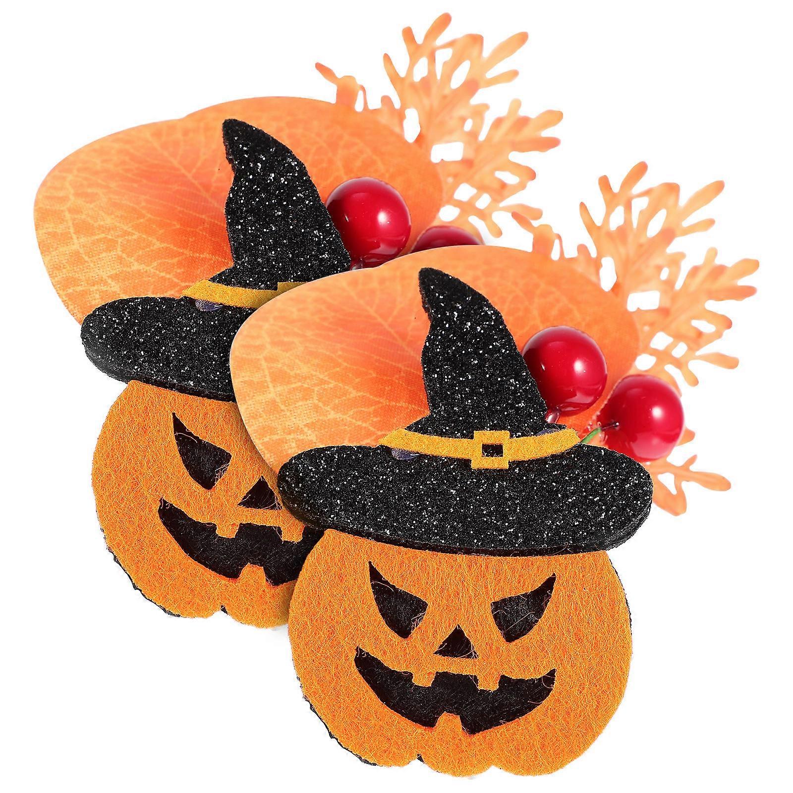 Orange Halloween Napkin Rings for Home Use 8Pcs Napkin Buckles