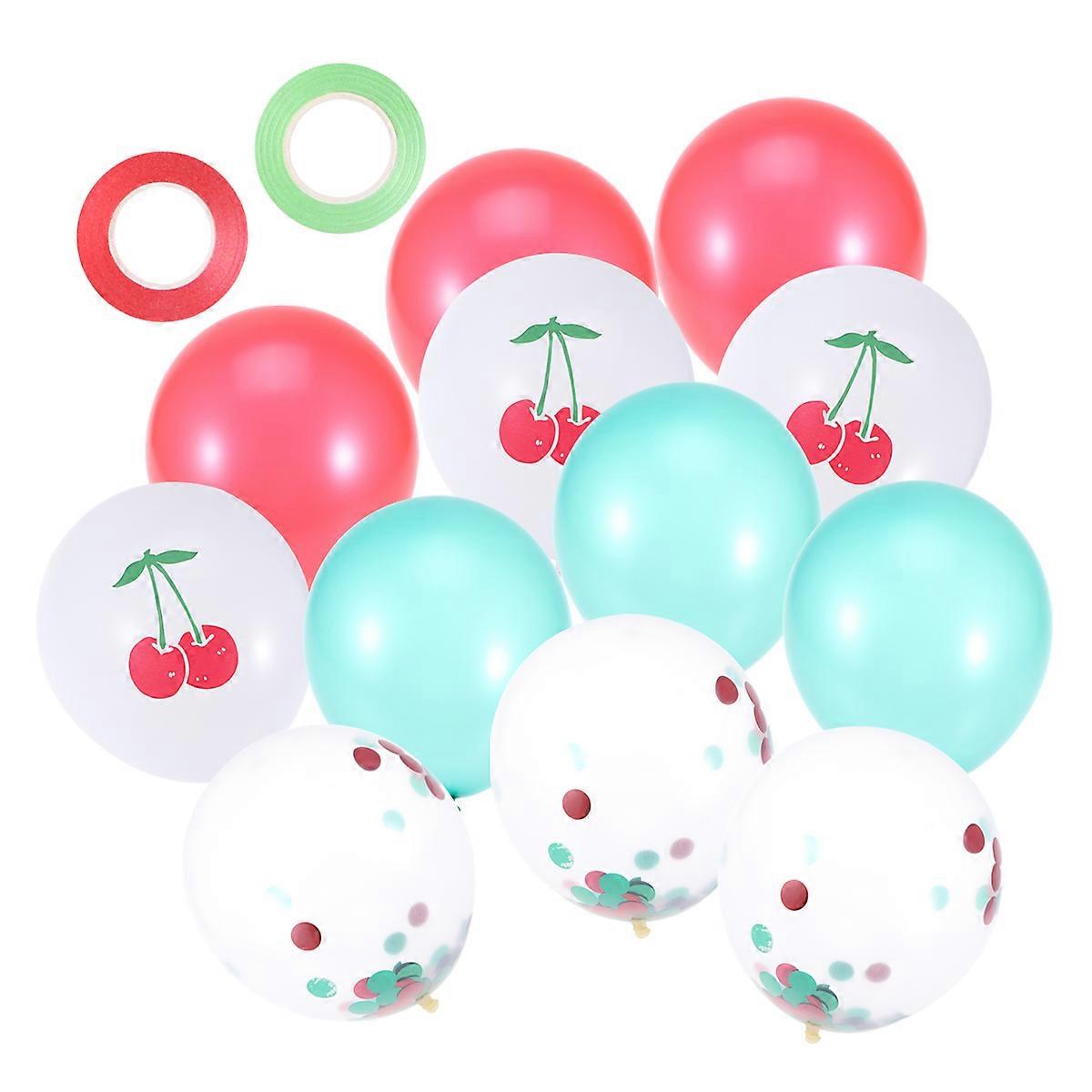 Balloons For Birthday 14Pcs Latex Balloon Cherry Printing Balloons Sets Assorted Color 12 Inch Party Decoration