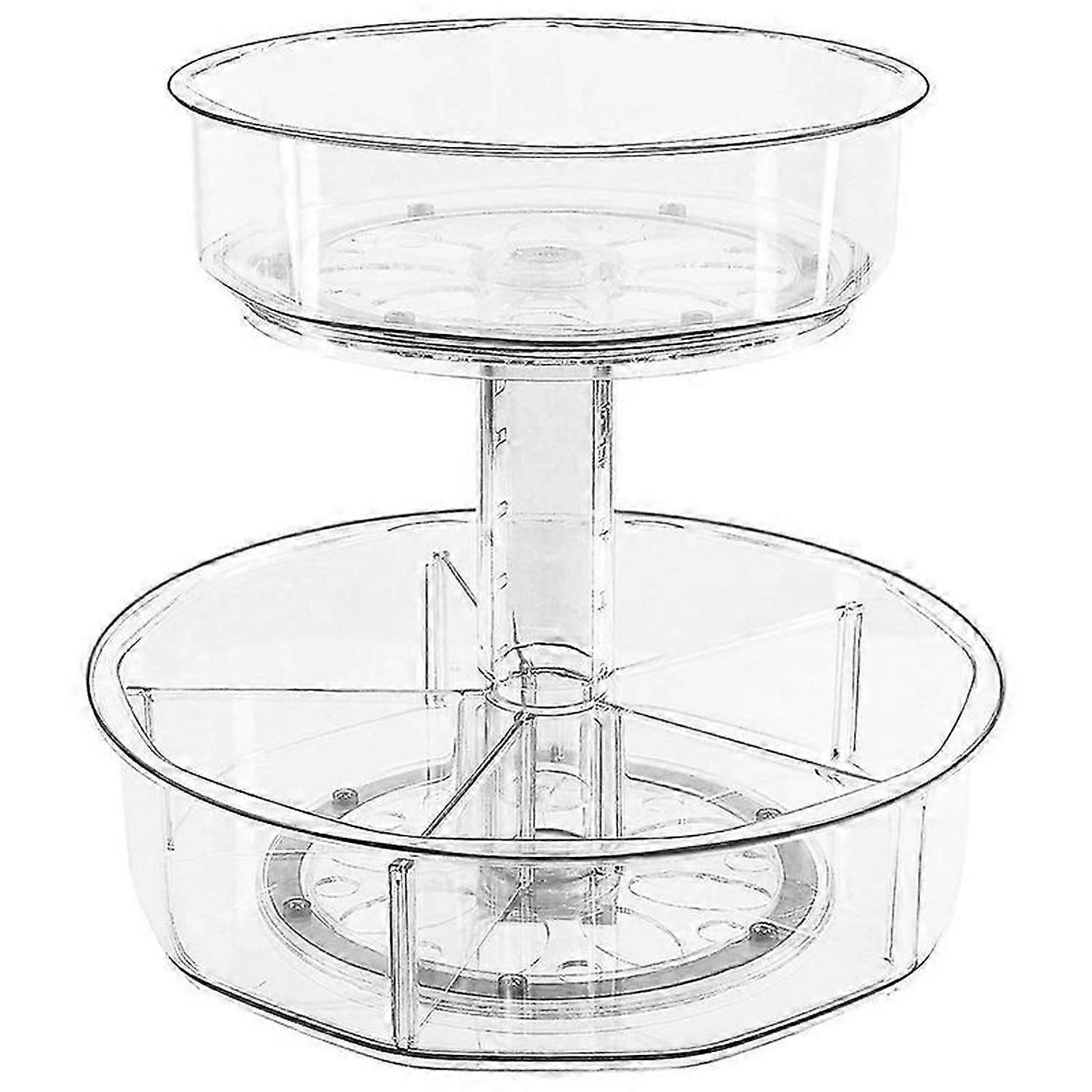 2 Tier Lazy Organizer Turntable Clear Spice Rack Organizer for Cabinet Cabinet Organizer for Pantry