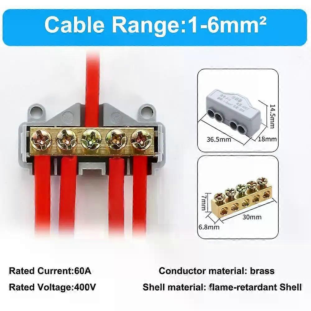 Wire Connector High Power Splitter Quick Electrical Cable Terminal Blocks Junction Box Connectors Large Current Conductor Brass