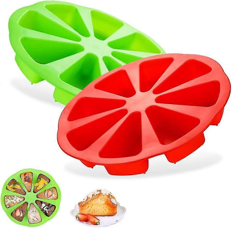 Set of 2 Triangular Silicone Cake Molds - 8 Holes - 27 x 27 x 5 cm