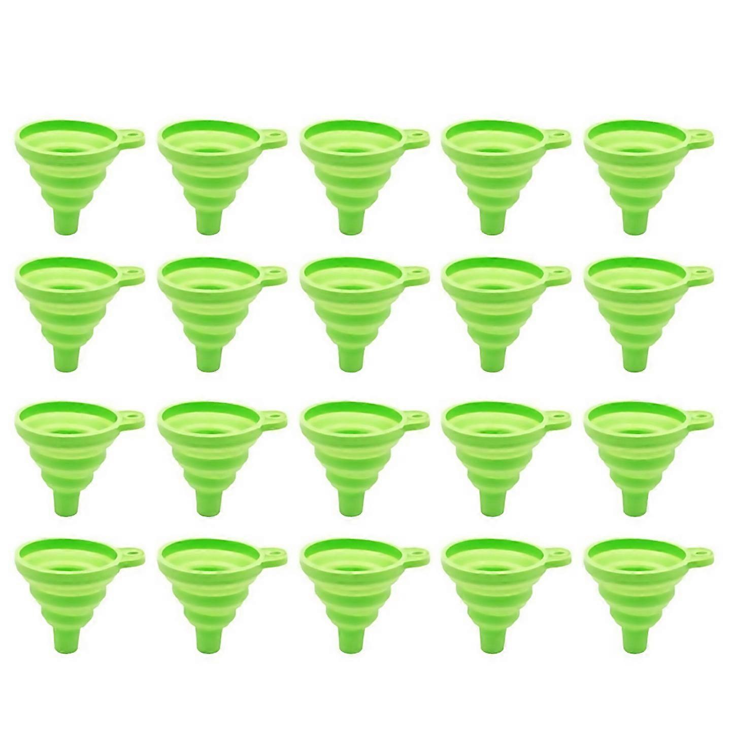 For Portable Mini Funnel Retractable Silicone Folding Funnelgreen