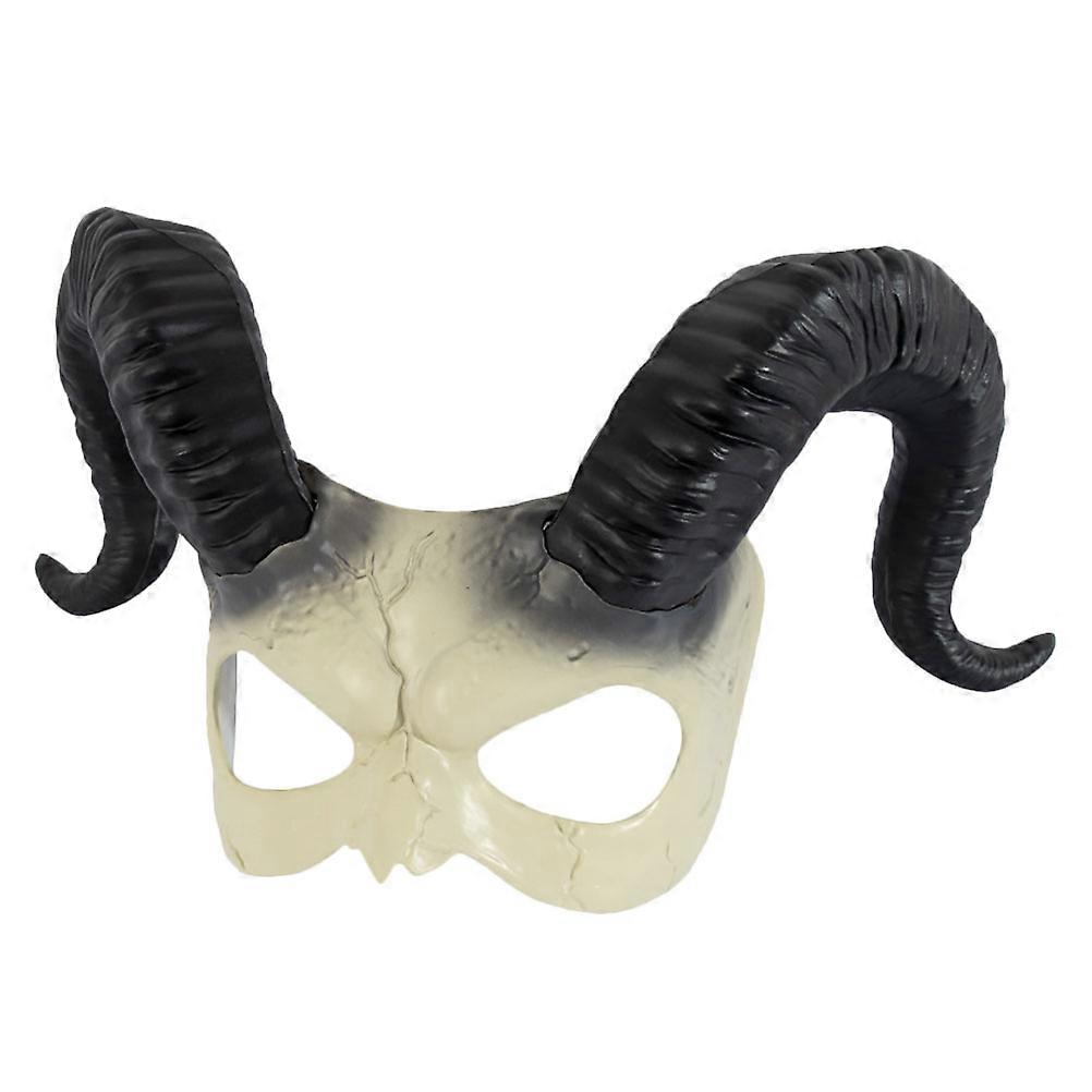 Scary Halloween Masks Sheep Horn Half Face Mask for Costume Parties 2Pcs