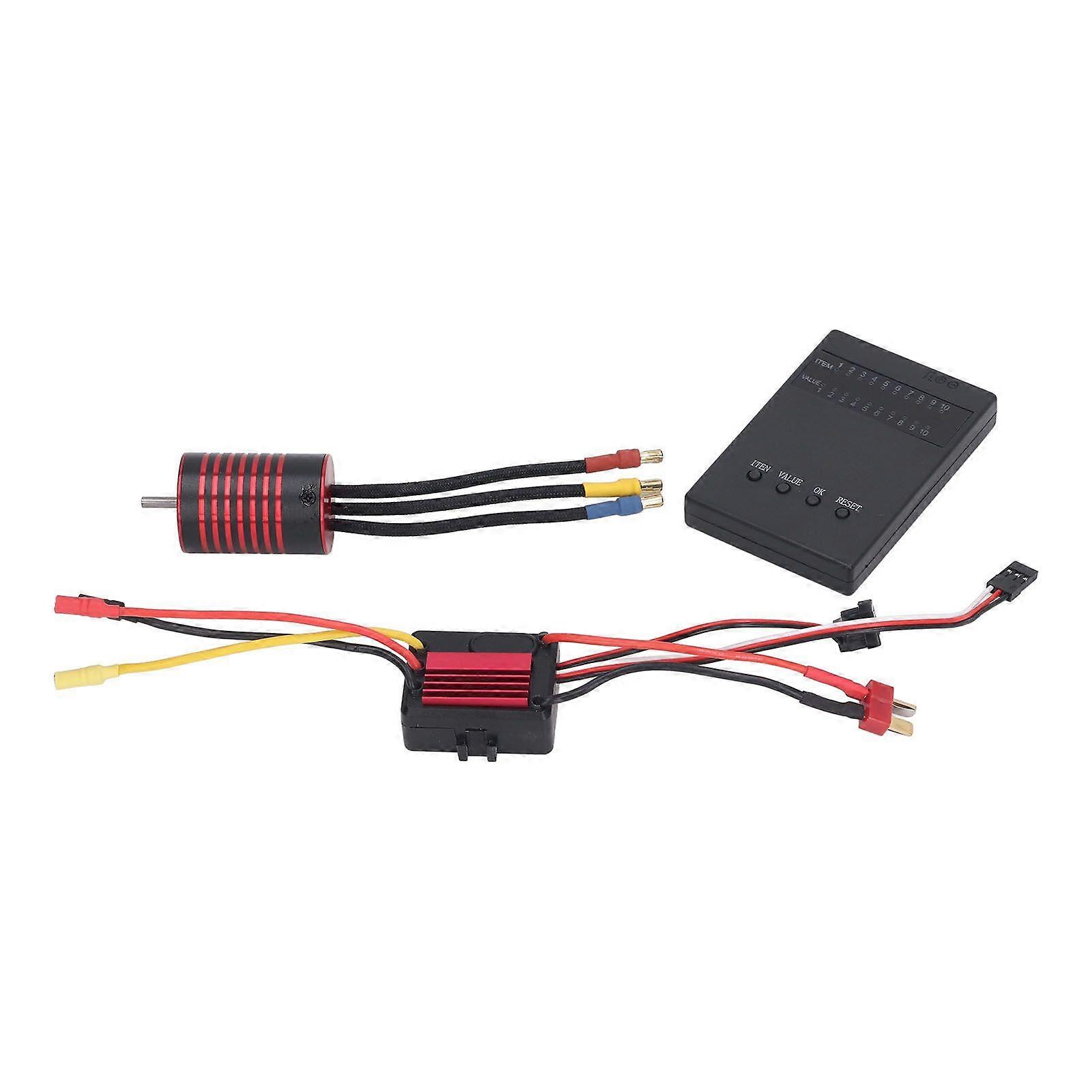 Brushless M2838 Motor Set 35A ESC Programming Card Electronic Speed Controller Combo Set for 1/14 1/16 RC Car 5800KV