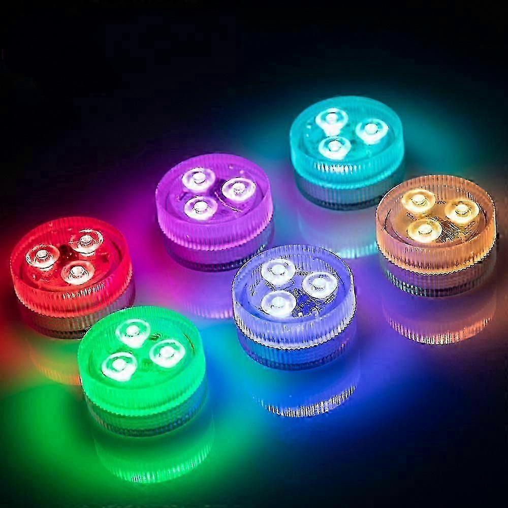 6 Mini Submersible LED Candles with Remote, 4 Modes & 16 RGB Colors, Waterproof IP68 for UK Baths