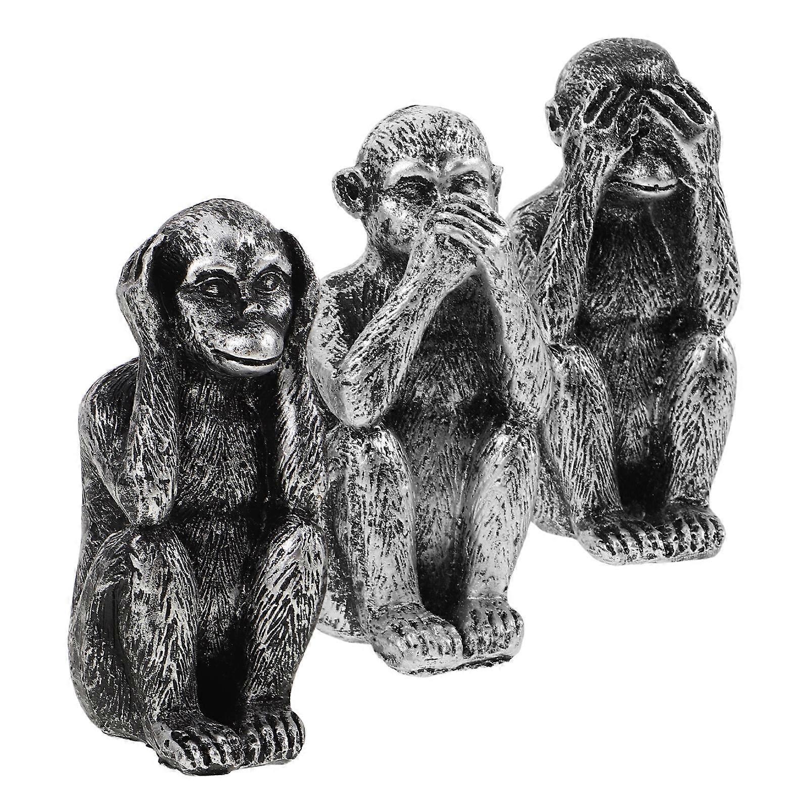 Resin Ornament Crafts Monkey Figurines for Shelf Decoration 15Pcs