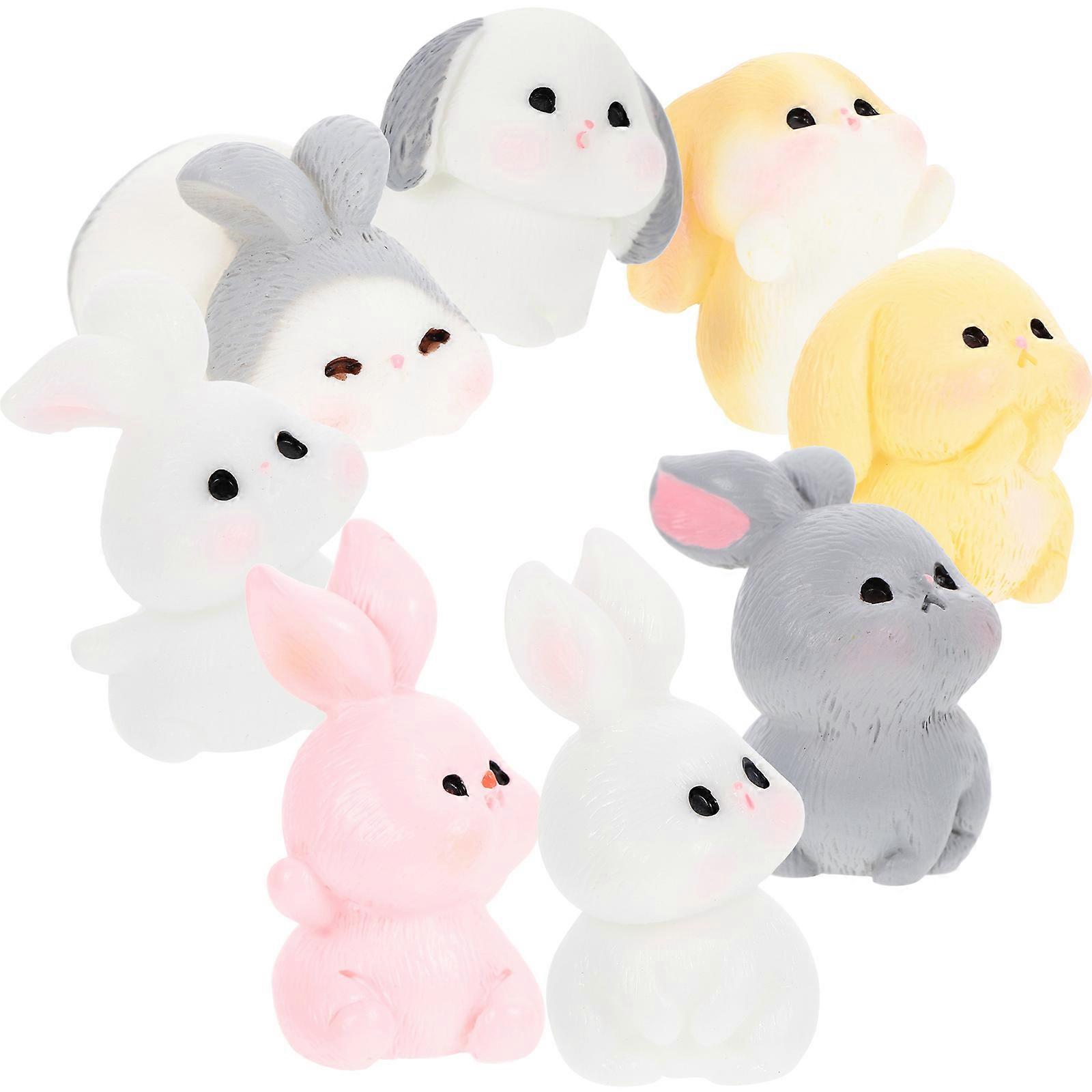 Micro Landscape Ornament Tiny Rabbit Crafts Resin Bunny Ornaments for Decoration 32Pcs