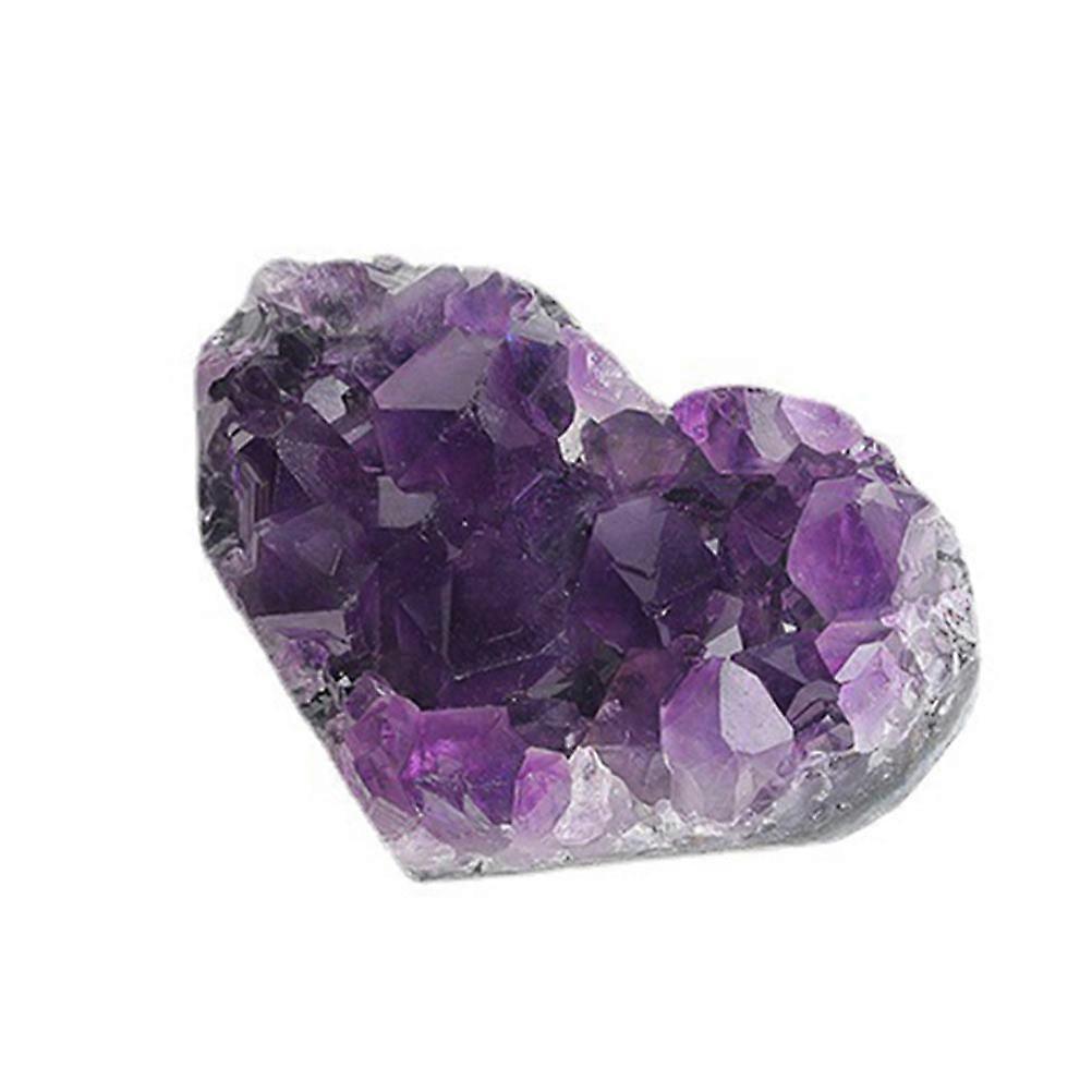 Decorative Purple Heart Shaped Crystal Stone for Home Use Miniature Ornament