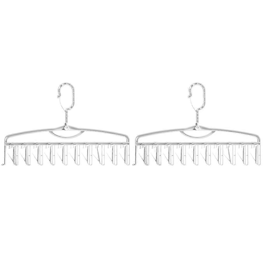Underwear Drying Rack Rotating Hook for Clothes 8Pcs White Holder
