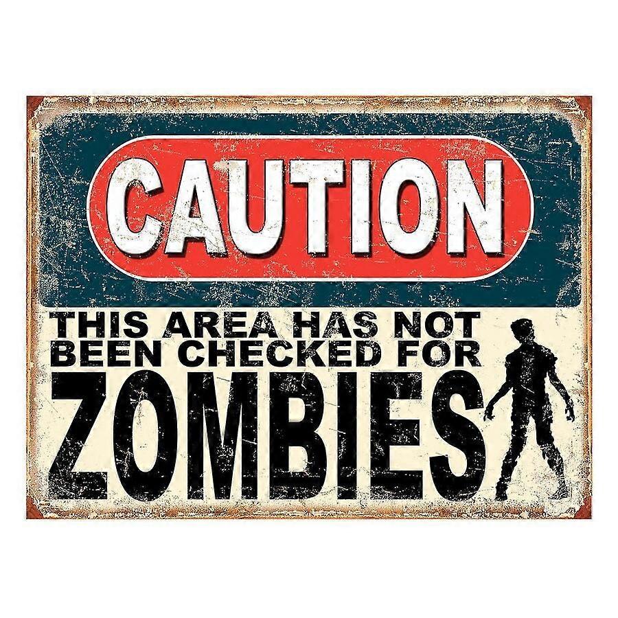 Cuidado Zobies retro metal Sinal de Alumínio novidade presente Tamanho: 8 x 12 polegadas