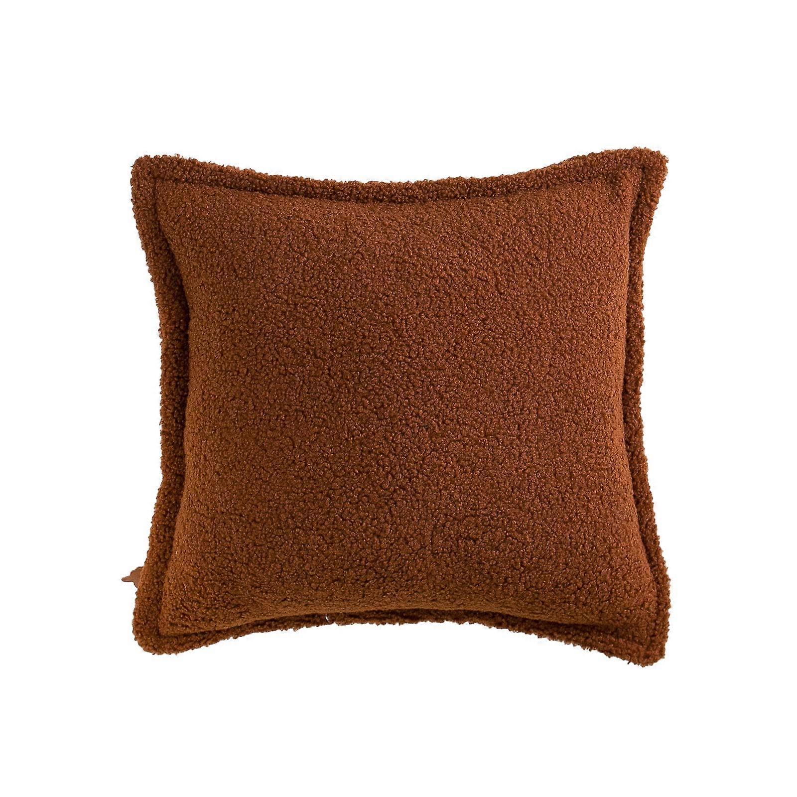 Lamb Plush Throw Pillow Light Luxury Sofa Cushion for Living Room, 4 Silk Pillowcase, Headrest and Waist Support