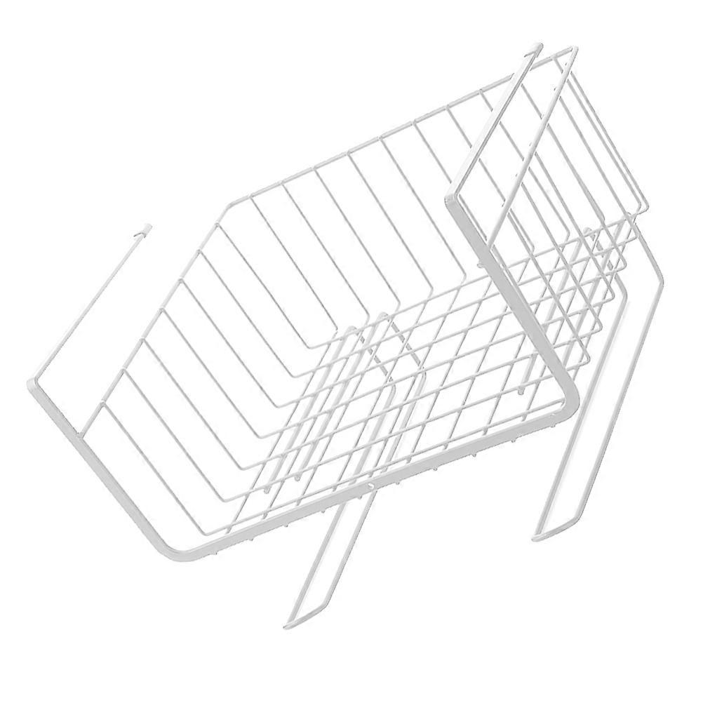 Cabinet Storage Rack Simple Partition Rack for Storage 2Pcs White