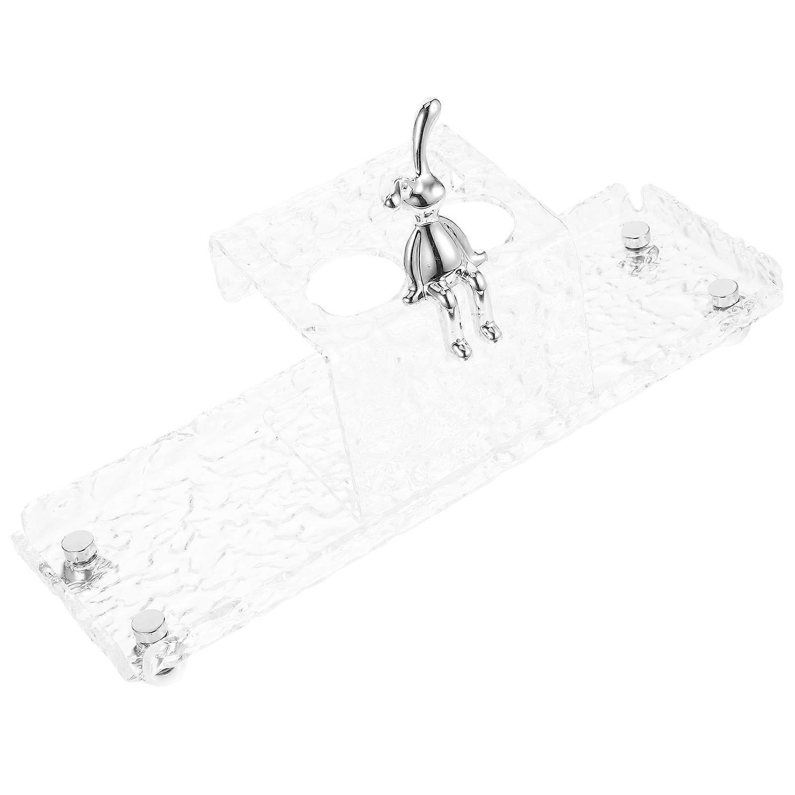 Countertop Organizer Tray Bathroom Cleansing Instrument Transparent Rectangular Display Stand 4Pcs