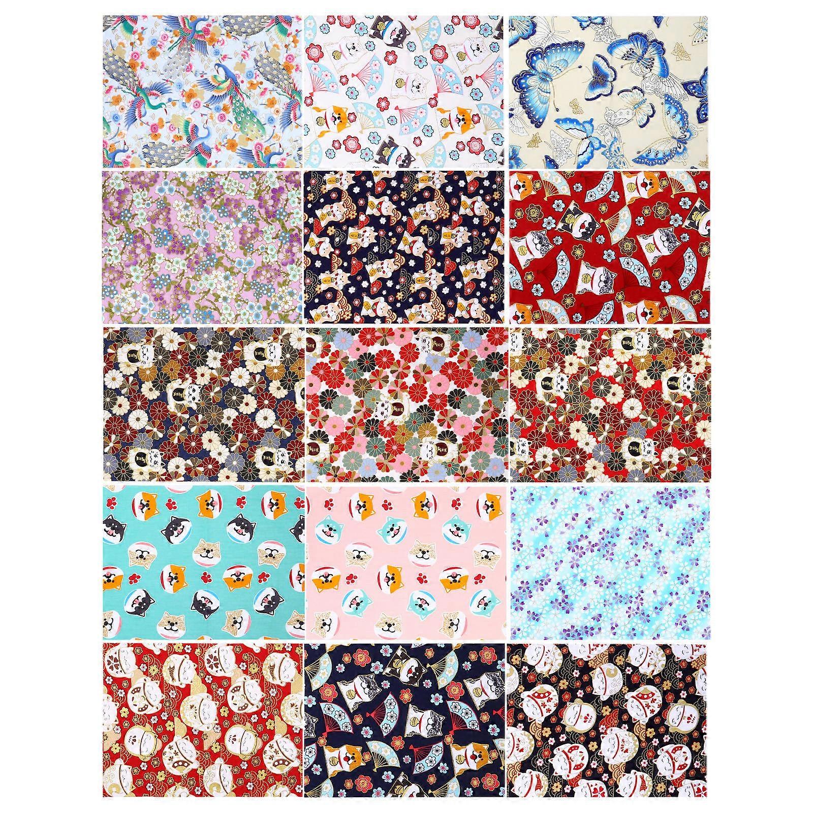 Patchwork Cotton Embroidery Square Fabric Diy Projects Craft Enthusiasts 20x25cm 15 Sheets