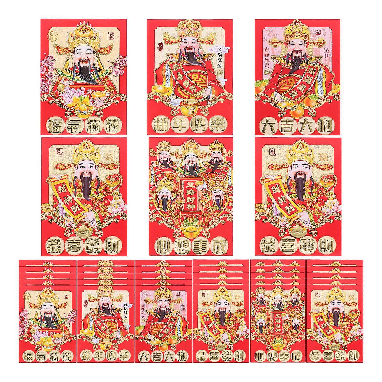 Spring Festival Red Packet 180 Pcs Celebrate New Year Assorted Color Traditional Design Family Friends