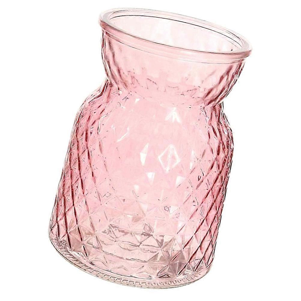 Pink Glass Vase for Storage Creative Flower Arrangement Container 2Pcs