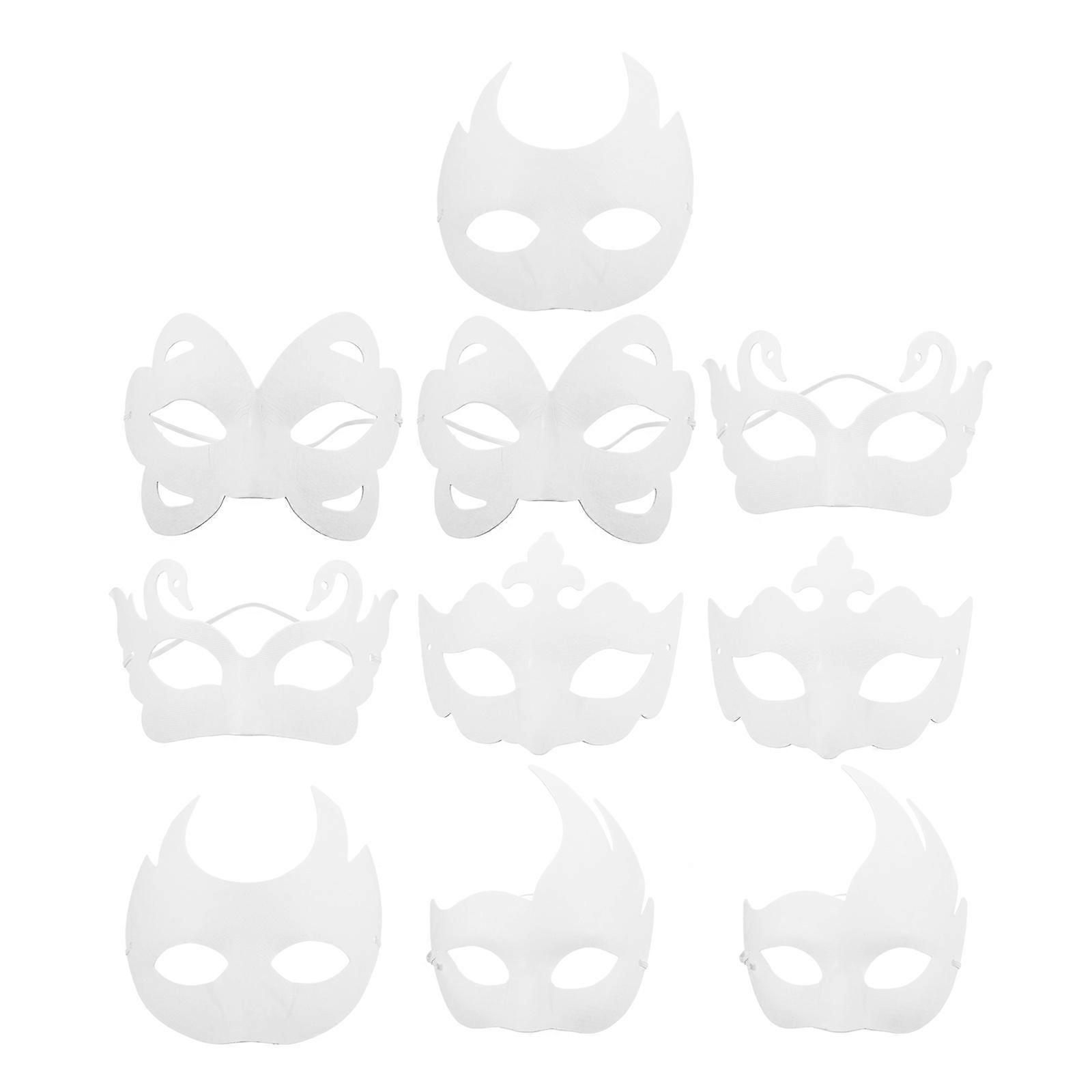 Paintable Paper Masks Suitable For Mask Halloween Events And Dress Up Parties 50 Pcs Enjoy Creative Crafting