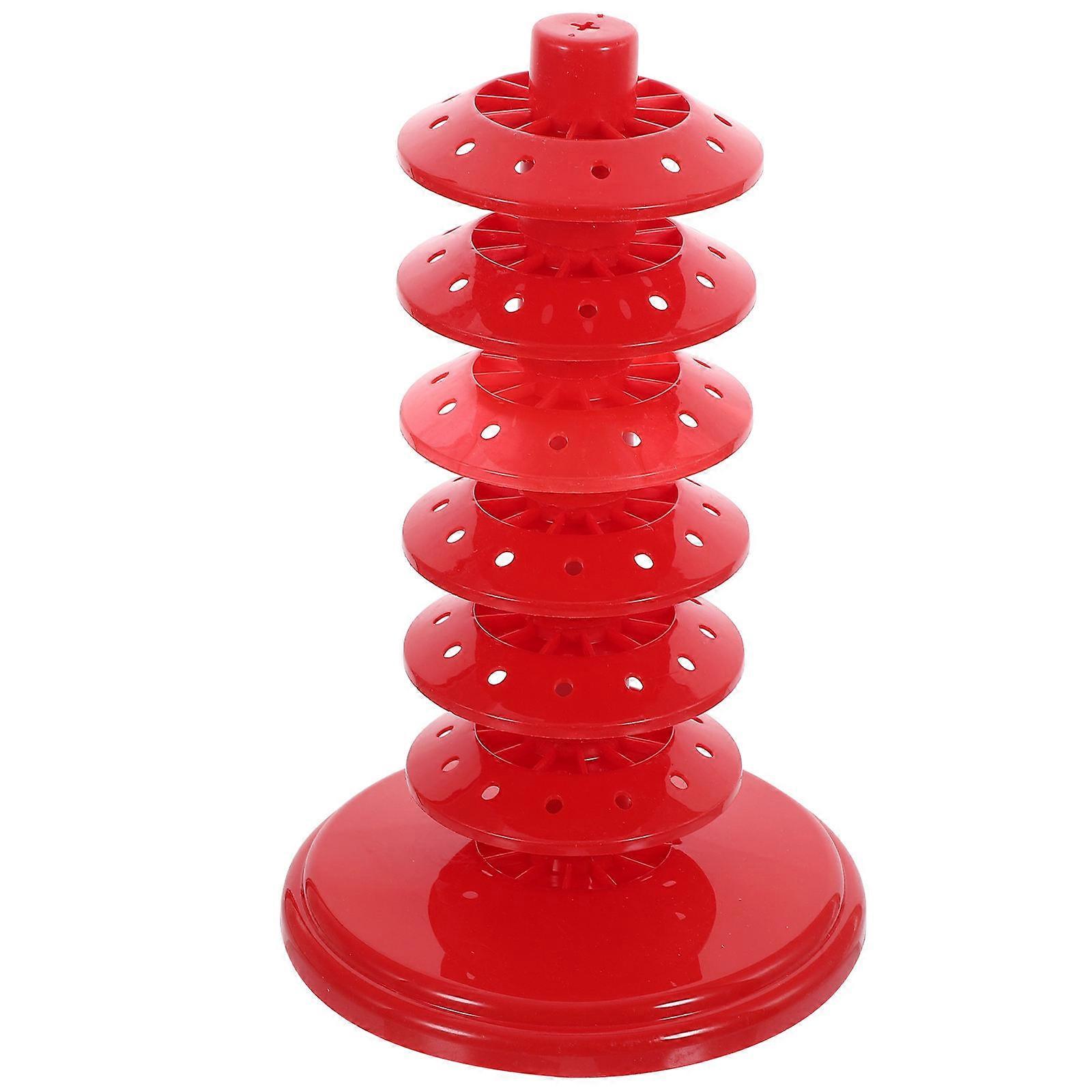 Lollipop Stand 3Pcs Cake Pops Display Holder Multi-Hole Design For Party Occasions Red Color Practical Usage