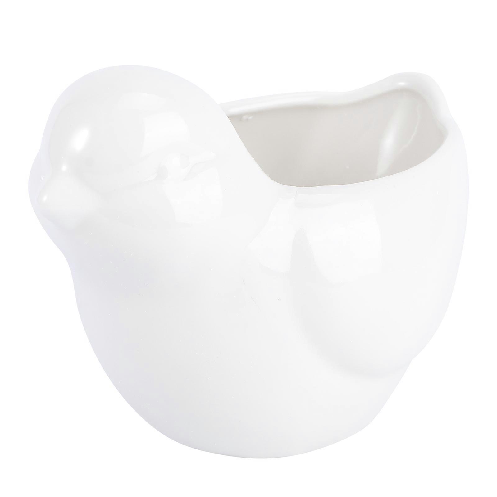 White Ceramic Flowerpot Bird Modeling for Decor 1Pcs Creative Plant Pot
