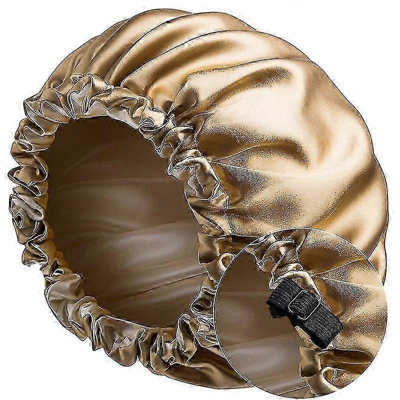 Women's Satin Nightcap Invisible Flat Adjustable Button Nightcap