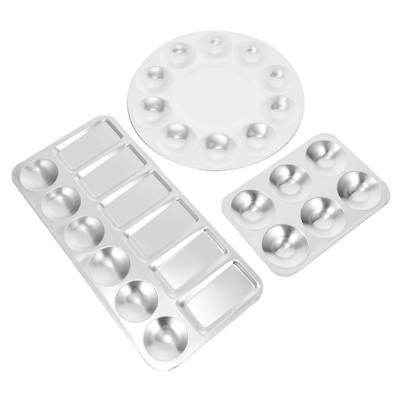 Aluminum Paint Plate Tray For Easy Cleaning 6 Pcs Square Mixing Set For Students