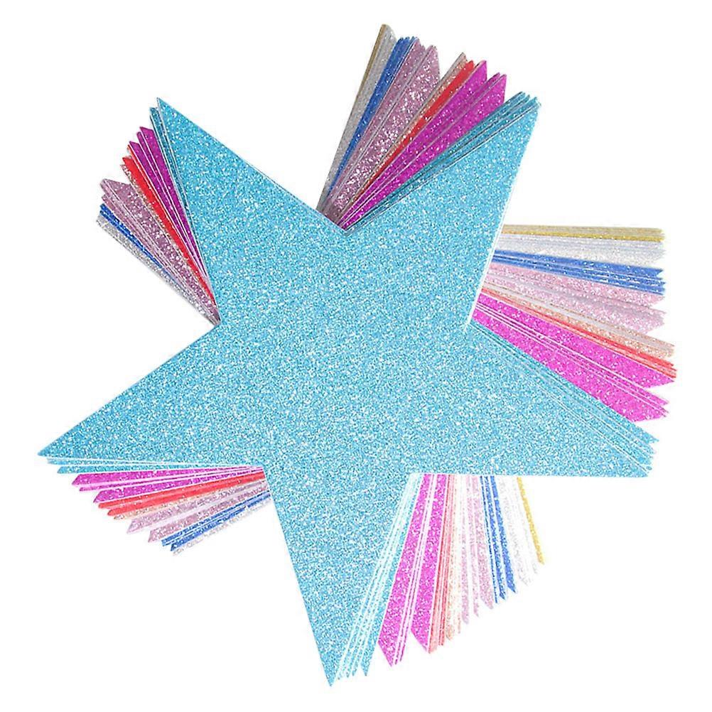 Glittering Star Decorations Paper Five-Pointed Star Ornaments for 80Pcs