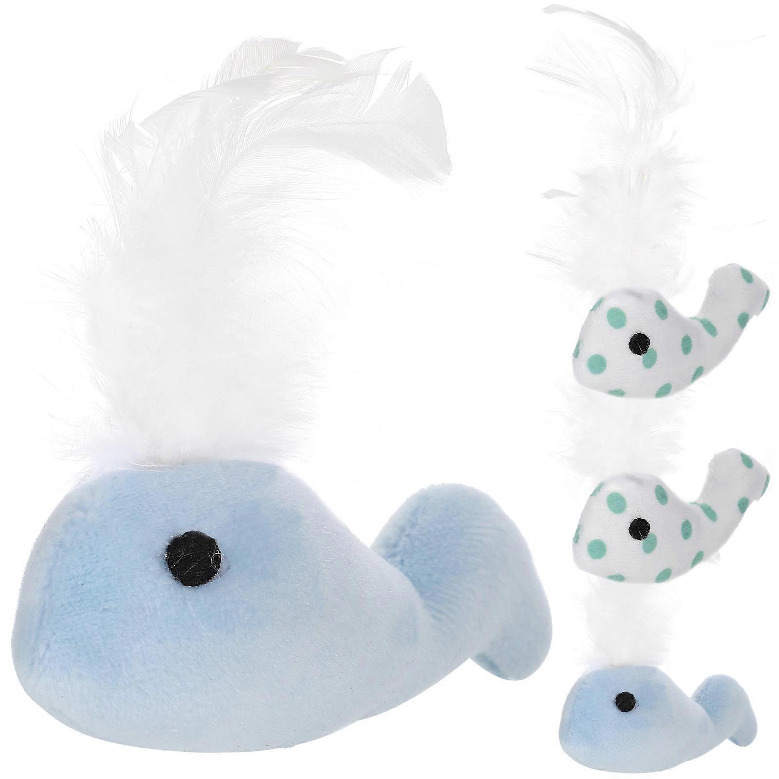 Cat Toys Plush Whale Toy for Interactive Play 8Pcs Kitten Set